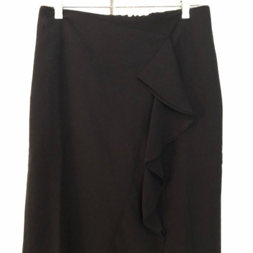 J Crew Black Ruffle Skirt